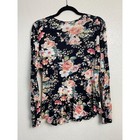 Aritzia Wilfred Floral Jersey Top Women Size Medium Multicolor Long Sleeve Boho
