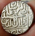  npd1  India Mughal akbar Beautiful Mughal Design Silver Rupee Agra Mint