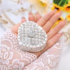 Spanish Wedding Unity Arras Coins Set  Silver In Pearl Crystal Heart Box