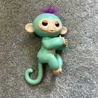 Fingerlings Interactive Baby Monkey Teal With Purple Hair Toy 