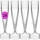 Decorrack 24 Champagne Glasses  5 Oz -bpa Free- Plastic Flutes  Perfect For O   
