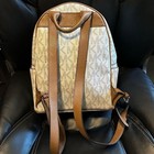 Michael Michael Kors Abbey Medium Studded Signature Backpack White acorn