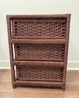 Vintage Brown Natural Fiber 3 Drawer Storage Unit