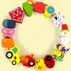 Lacing Farm Toy Wooden Block Set  Early Educational Toys String   Lacing Beads G