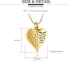 Love Heart Urn Necklace For Ashes Memorial Cremation Jewelry Angel Wing Locket