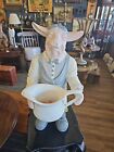 Vintage Large Smiling Painted Plaster Restaurant Waiter Pig - 21 -b129