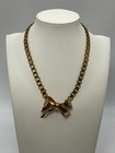Estate Find Vintage Coro Bow Necklace Gold Tone Book Chain 1950s