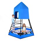 Jungle Gym With Tent Outdoor Climbing Tent Gym Sandbox Playset For Kids 200lbs
