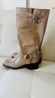 Dolce Vita Boots Womens Size 7 5 Tan Knee High Harness Buckle Square Toe Leather
