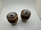 Hand Turned And Carved Wood Salt   Pepper Shakers Signed Artist Bj Fugate