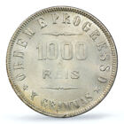Brazil 1000 Reis Regular Coinage Liberty Head Km-507 Ms64 Pcgs Silver Coin 1906