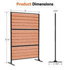 6 X 4 Ft Louvered Wood Privacy Fence Panel Adjustable Screen With Louverd Slats