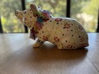 Rare Mackenzie Childs Art Pottery Piggy Bank Pigadilly Hand Painted Floral 