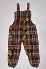 Vintage Guatemalan Patchwork Overalls Kids Talla Size 4 Woven Huipil Boho Cotton