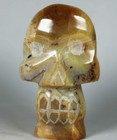 Natural Quartz Crystal Agate Carved Skull  Realistic  Healing Cute 118g