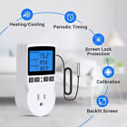 Digital Thermostat Outlet Plug Temperature Controller Heating Cooling W  Probejg