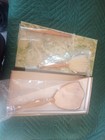 Vintage 3 Piece Vanity Set In Original Box Mirror Brush Comb Gold Tone Finish