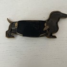 Vintage Hallmark 1981 Brass Dachshund Mini Photo Frame 2 Picture Circles