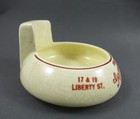 Antique 1914 Gammel s Utica N y  Beer Restaurant Ceramic Match Stand Ashtray
