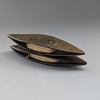 2 Vtg  Celluloid Tatting Shuttles Brown Sewing Tool Lace Needlework Length 2 75 