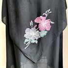 Vintage 1970   s Jet Black Tiered Dress W  Hand Painted Tiger Lily Lillies Medium