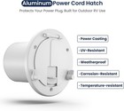 Aluminum Rv Power Cord Hatch Cover  Electric Cable Pass-through Hatch  Accepts 3