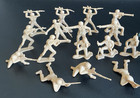 Vintage Toy Army Soldiers Set Of 33 Hard Plastic 2  Tall Kaki And Dark Green