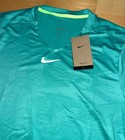 New Mens Nike Court Advantage Dri-fit Printed Tennis Shirt Dx5537 Green Sz Xl