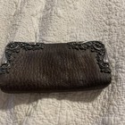 Antique Vintage Sterling Silver Leather Wallet Tooled Victorian Art Hallmarked