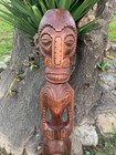 Marquesan Tiki Half Statue Wood Carving Bar Patio Decor 39 x 8 
