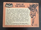 1966 Topps Batman Black Bat Card   9 Face Of The Joker