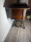 Singer Antique Treadle Sewing Machine Wood Cabinet table Cast Iron Stand Drawers