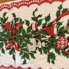 Vintage Mid Century Christmas Table Runner 37 X 18 5 Bells Ornaments Holly
