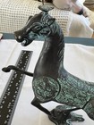 Collect Chinese Bronze Fengshui 12 Zodiac Year Animal Horse Riding Chebi Statue