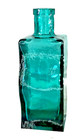 Wavy Pattern Green Glass Decorative Bottle - Euc