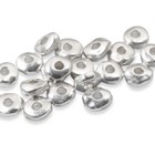 25 Bright Silver 5mm Nugget Beads - Small Organic Spacers For Handmade Jewelry