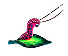 Oaxacan Wood Carving Blas Caterpillar Leaf Oaxaca Mexican Folk Art Alebrije