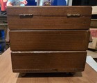  Wooden Fold Out Singer Sewing Box With Thread   Notions