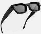 Men Sunglasses Hip Hop Style Classic Square Thick Frame Black And Blue Lens New