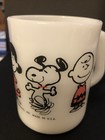 Vintage 1965 Federal Milk Glass Peanuts Snoopy Charlie Lucy Linus Coffee Mug