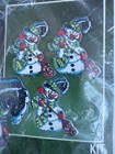 Vintage Felt Ornament Kit  4164     Makes 3 Snowmen     Christmas Holiday Nip