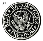 Beer  Bacon  Guns  Freedom Patch Embroidered Hook Loop Applique Funny Sayings