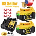 For Dewalt 20v 20 Volt Max 8 0ah Lithium Ion Battery Dcb206-2 Dcb205 Dcb200-2 Us