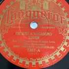 1929 Jazz John Vincent Californians 78 Rpm Conqueror 7357 Vagabond Lover V 