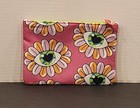 Ipsy - Glam Cosmetic Makeup Bag - June 2025 Pink With Hearted Eye Shaped Flowers