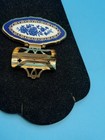 Vintage Stratton   England   Lipstick Holder   Mirror   Blue Roses   Gold Trim