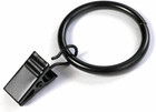 1 5 Inch Black Curtain Rings With Clips  20 Pcs Rustproof Metal Hooks
