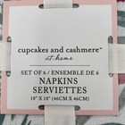 Cupcakes And Cashmere Napkins  set Of 6  White Pink Metallic Heart Valentines