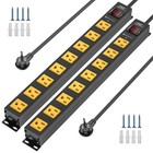 Crst 6-12 Outlet Heavy Duty 2100j Surge Protector Metal Power Strip 6ft Cord 15a