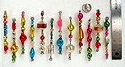   12 Old Antique   Vintage 4  Mercury Glass Garland Bead Tinsel Icicle Ornaments